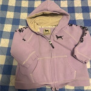 The Black Dog Lilac Zip Hoodie with Paw Accents for Kids